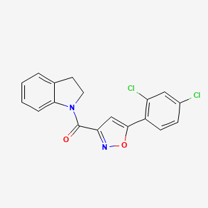 molecular formula C18H12Cl2N2O2 B4357064 [5-(2,4-DICHLOROPHENYL)-3-ISOXAZOLYL](2,3-DIHYDRO-1H-INDOL-1-YL)METHANONE 