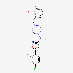 [5-(2,4-DICHLOROPHENYL)-3-ISOXAZOLYL][4-(2,3-DIFLUOROBENZYL)PIPERAZINO]METHANONE