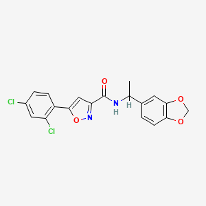 N-[1-(1,3-benzodioxol-5-yl)ethyl]-5-(2,4-dichlorophenyl)-3-isoxazolecarboxamide