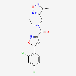 5-(2,4-dichlorophenyl)-N-ethyl-N-[(4-methyl-1,2,5-oxadiazol-3-yl)methyl]-1,2-oxazole-3-carboxamide