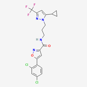 N-{3-[5-cyclopropyl-3-(trifluoromethyl)-1H-pyrazol-1-yl]propyl}-5-(2,4-dichlorophenyl)-3-isoxazolecarboxamide