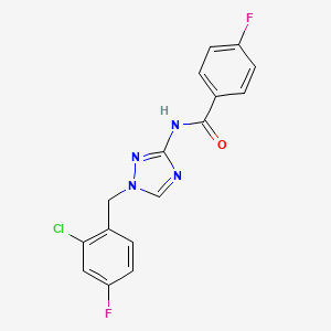 molecular formula C16H11ClF2N4O B4357100 N-[1-(2-chloro-4-fluorobenzyl)-1H-1,2,4-triazol-3-yl]-4-fluorobenzamide 