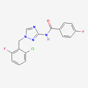 molecular formula C16H11ClF2N4O B4357119 N-[1-(2-chloro-6-fluorobenzyl)-1H-1,2,4-triazol-3-yl]-4-fluorobenzamide 