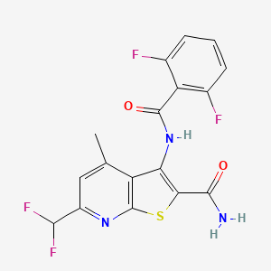 3-[(2,6-difluorobenzoyl)amino]-6-(difluoromethyl)-4-methylthieno[2,3-b]pyridine-2-carboxamide