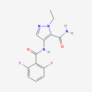 molecular formula C13H12F2N4O2 B4357136 4-[(2,6-difluorobenzoyl)amino]-1-ethyl-1H-pyrazole-5-carboxamide 