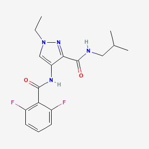 molecular formula C17H20F2N4O2 B4357182 4-[(2,6-difluorobenzoyl)amino]-1-ethyl-N-isobutyl-1H-pyrazole-3-carboxamide 