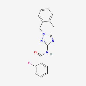 molecular formula C17H15FN4O B4357233 2-fluoro-N-[1-(2-methylbenzyl)-1H-1,2,4-triazol-3-yl]benzamide 