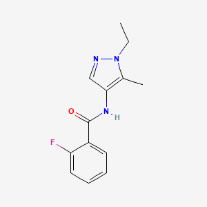 molecular formula C13H14FN3O B4357264 N-(1-ethyl-5-methyl-1H-pyrazol-4-yl)-2-fluorobenzamide 