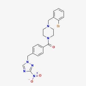 [4-[(2-Bromophenyl)methyl]piperazin-1-yl]-[4-[(3-nitro-1,2,4-triazol-1-yl)methyl]phenyl]methanone