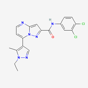 N-(3,4-dichlorophenyl)-7-(1-ethyl-5-methyl-1H-pyrazol-4-yl)pyrazolo[1,5-a]pyrimidine-2-carboxamide