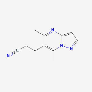 3-(5,7-dimethylpyrazolo[1,5-a]pyrimidin-6-yl)propanenitrile