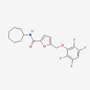 N-cycloheptyl-5-[(2,3,5,6-tetrafluorophenoxy)methyl]furan-2-carboxamide