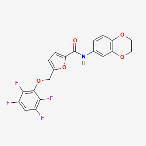 N-(2,3-dihydro-1,4-benzodioxin-6-yl)-5-[(2,3,5,6-tetrafluorophenoxy)methyl]-2-furamide