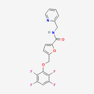 N-(pyridin-2-ylmethyl)-5-[(2,3,5,6-tetrafluorophenoxy)methyl]furan-2-carboxamide