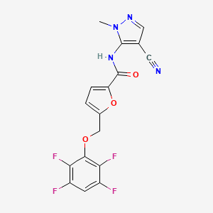 N-(4-cyano-1-methyl-1H-pyrazol-5-yl)-5-[(2,3,5,6-tetrafluorophenoxy)methyl]-2-furamide