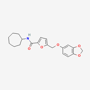 5-[(1,3-benzodioxol-5-yloxy)methyl]-N-cycloheptyl-2-furamide