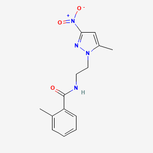 2-methyl-N-[2-(5-methyl-3-nitro-1H-pyrazol-1-yl)ethyl]benzamide