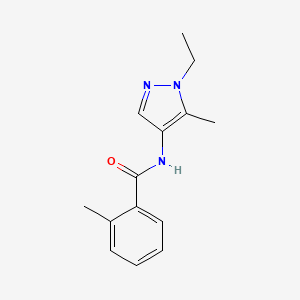 molecular formula C14H17N3O B4357389 N-(1-ethyl-5-methyl-1H-pyrazol-4-yl)-2-methylbenzamide 