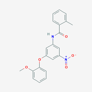 molecular formula C21H18N2O5 B4357408 N-[3-(2-methoxyphenoxy)-5-nitrophenyl]-2-methylbenzamide 