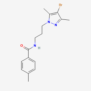 N-[3-(4-bromo-3,5-dimethyl-1H-pyrazol-1-yl)propyl]-4-methylbenzamide