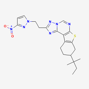 2-[2-(3-NITRO-1H-PYRAZOL-1-YL)ETHYL]-9-(TERT-PENTYL)-8,9,10,11-TETRAHYDRO[1]BENZOTHIENO[3,2-E][1,2,4]TRIAZOLO[1,5-C]PYRIMIDINE