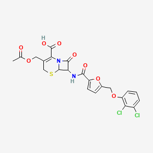 3-[(ACETYLOXY)METHYL]-7-{5-[(2,3-DICHLOROPHENOXY)METHYL]FURAN-2-AMIDO}-8-OXO-5-THIA-1-AZABICYCLO[4.2.0]OCT-2-ENE-2-CARBOXYLIC ACID