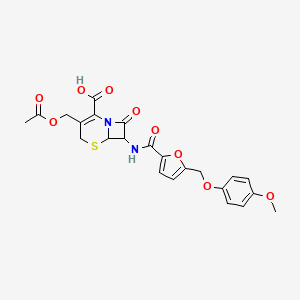 3-[(ACETYLOXY)METHYL]-7-[({5-[(4-METHOXYPHENOXY)METHYL]-2-FURYL}CARBONYL)AMINO]-8-OXO-5-THIA-1-AZABICYCLO[4.2.0]OCT-2-ENE-2-CARBOXYLIC ACID