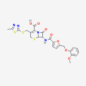 7-[({5-[(2-METHOXYPHENOXY)METHYL]-2-FURYL}CARBONYL)AMINO]-3-{[(5-METHYL-1,3,4-THIADIAZOL-2-YL)SULFANYL]METHYL}-8-OXO-5-THIA-1-AZABICYCLO[4.2.0]OCT-2-ENE-2-CARBOXYLIC ACID