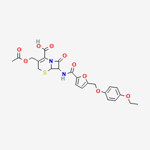 molecular formula C24H24N2O9S B4357488 3-[(ACETYLOXY)METHYL]-7-[({5-[(4-ETHOXYPHENOXY)METHYL]-2-FURYL}CARBONYL)AMINO]-8-OXO-5-THIA-1-AZABICYCLO[4.2.0]OCT-2-ENE-2-CARBOXYLIC ACID 