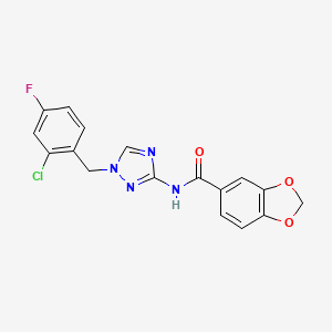 N-[1-(2-chloro-4-fluorobenzyl)-1H-1,2,4-triazol-3-yl]-1,3-benzodioxole-5-carboxamide