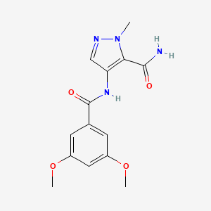 molecular formula C14H16N4O4 B4357517 4-[(3,5-dimethoxybenzoyl)amino]-1-methyl-1H-pyrazole-5-carboxamide 