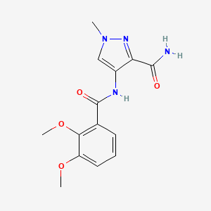 molecular formula C14H16N4O4 B4357525 4-[(2,3-dimethoxybenzoyl)amino]-1-methyl-1H-pyrazole-3-carboxamide 