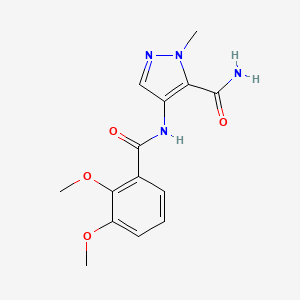 molecular formula C14H16N4O4 B4357535 4-[(2,3-dimethoxybenzoyl)amino]-1-methyl-1H-pyrazole-5-carboxamide 