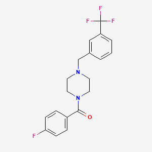 molecular formula C19H18F4N2O B4357589 (4-FLUOROPHENYL){4-[3-(TRIFLUOROMETHYL)BENZYL]PIPERAZINO}METHANONE 