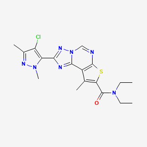 2-(4-chloro-1,3-dimethyl-1H-pyrazol-5-yl)-N,N-diethyl-9-methylthieno[3,2-e][1,2,4]triazolo[1,5-c]pyrimidine-8-carboxamide