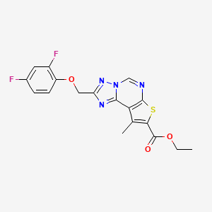 ethyl 2-[(2,4-difluorophenoxy)methyl]-9-methylthieno[3,2-e][1,2,4]triazolo[1,5-c]pyrimidine-8-carboxylate