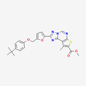 METHYL 2-(5-{[4-(TERT-BUTYL)PHENOXY]METHYL}-2-FURYL)-9-METHYLTHIENO[3,2-E][1,2,4]TRIAZOLO[1,5-C]PYRIMIDINE-8-CARBOXYLATE