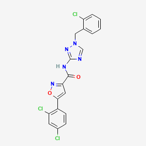 molecular formula C19H12Cl3N5O2 B4357643 N-[1-(2-chlorobenzyl)-1H-1,2,4-triazol-3-yl]-5-(2,4-dichlorophenyl)-3-isoxazolecarboxamide 