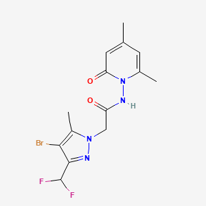 2-[4-BROMO-3-(DIFLUOROMETHYL)-5-METHYL-1H-PYRAZOL-1-YL]-N-[2,4-DIMETHYL-6-OXO-1(6H)-PYRIDINYL]ACETAMIDE