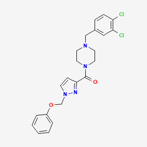 molecular formula C22H22Cl2N4O2 B4357688 [4-(3,4-DICHLOROBENZYL)PIPERAZINO][1-(PHENOXYMETHYL)-1H-PYRAZOL-3-YL]METHANONE 