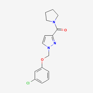 {1-[(3-CHLOROPHENOXY)METHYL]-1H-PYRAZOL-3-YL}(1-PYRROLIDINYL)METHANONE