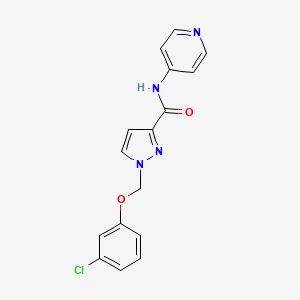 molecular formula C16H13ClN4O2 B4357723 1-[(3-CHLOROPHENOXY)METHYL]-N-(4-PYRIDYL)-1H-PYRAZOLE-3-CARBOXAMIDE 