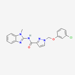 molecular formula C19H16ClN5O2 B4357738 1-[(3-CHLOROPHENOXY)METHYL]-N-(1-METHYL-1H-1,3-BENZIMIDAZOL-2-YL)-1H-PYRAZOLE-3-CARBOXAMIDE 