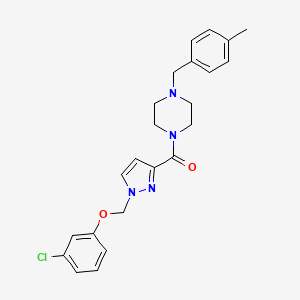 {1-[(3-CHLOROPHENOXY)METHYL]-1H-PYRAZOL-3-YL}[4-(4-METHYLBENZYL)PIPERAZINO]METHANONE