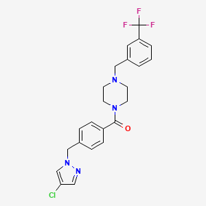 molecular formula C23H22ClF3N4O B4357753 {4-[(4-CHLORO-1H-PYRAZOL-1-YL)METHYL]PHENYL}{4-[3-(TRIFLUOROMETHYL)BENZYL]PIPERAZINO}METHANONE 