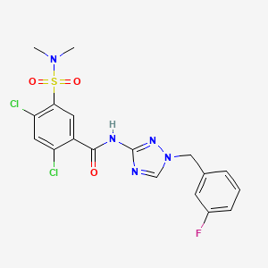 2,4-dichloro-5-[(dimethylamino)sulfonyl]-N-[1-(3-fluorobenzyl)-1H-1,2,4-triazol-3-yl]benzamide