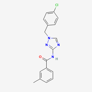 molecular formula C17H15ClN4O B4357803 N-[1-(4-chlorobenzyl)-1H-1,2,4-triazol-3-yl]-3-methylbenzamide 