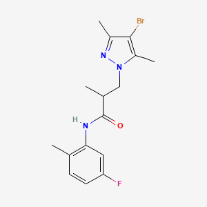 3-(4-bromo-3,5-dimethyl-1H-pyrazol-1-yl)-N-(5-fluoro-2-methylphenyl)-2-methylpropanamide