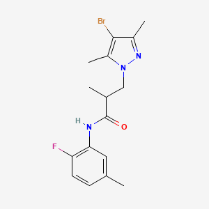 3-(4-bromo-3,5-dimethyl-1H-pyrazol-1-yl)-N-(2-fluoro-5-methylphenyl)-2-methylpropanamide