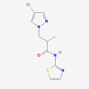 molecular formula C10H11BrN4OS B4357862 3-(4-bromo-1H-pyrazol-1-yl)-2-methyl-N-(1,3-thiazol-2-yl)propanamide 